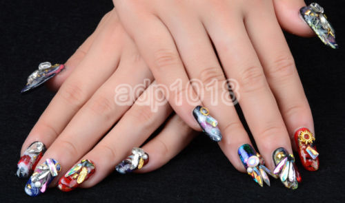 3x10mm Top Quality Czech Crystal Rhinestones Flatback Nail Art Decoration