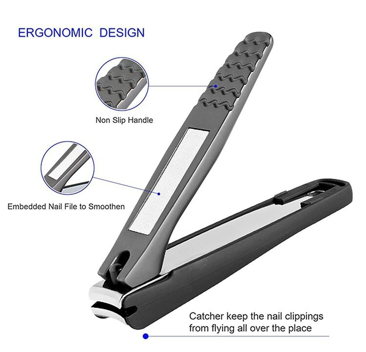 2 PCS FINGERNAIL THICK TOE NAIL CLIPPERS CUTTER SET MANICURE PEDICURE TOOLS