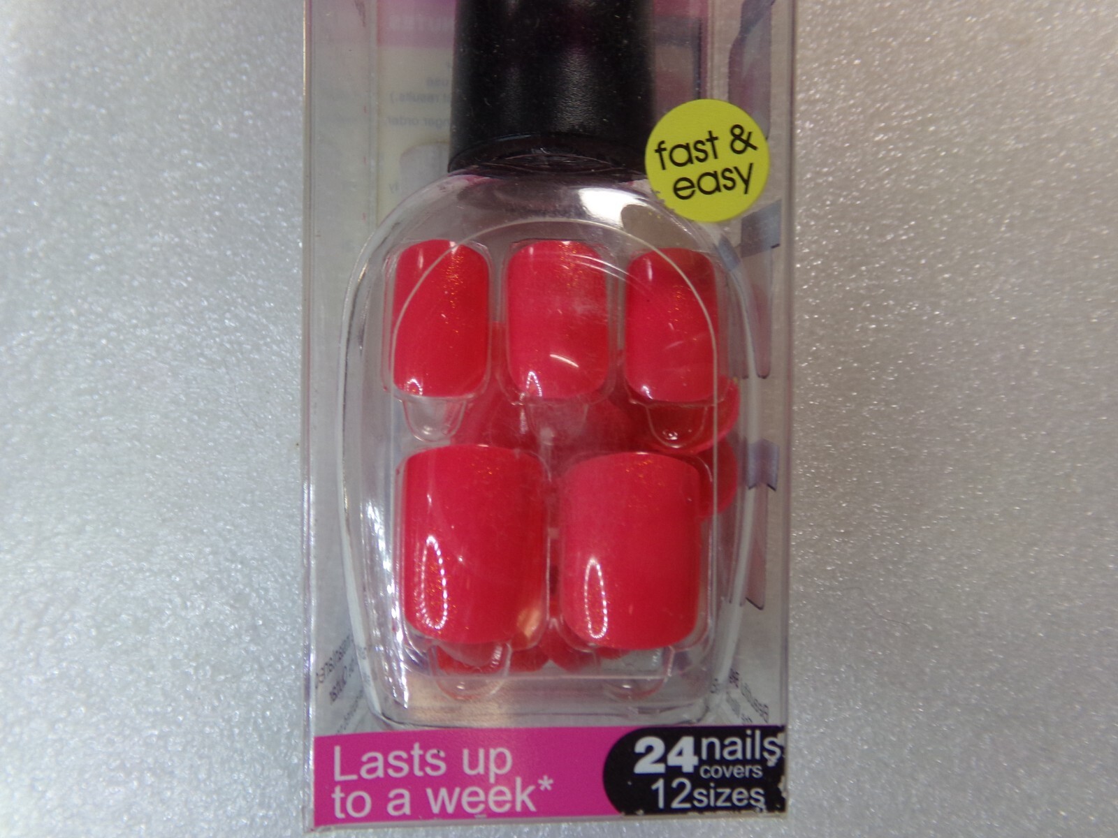 Nadeco Nails “Compare to imPRESS” Press-on Nails short, Shiny Blue Pink