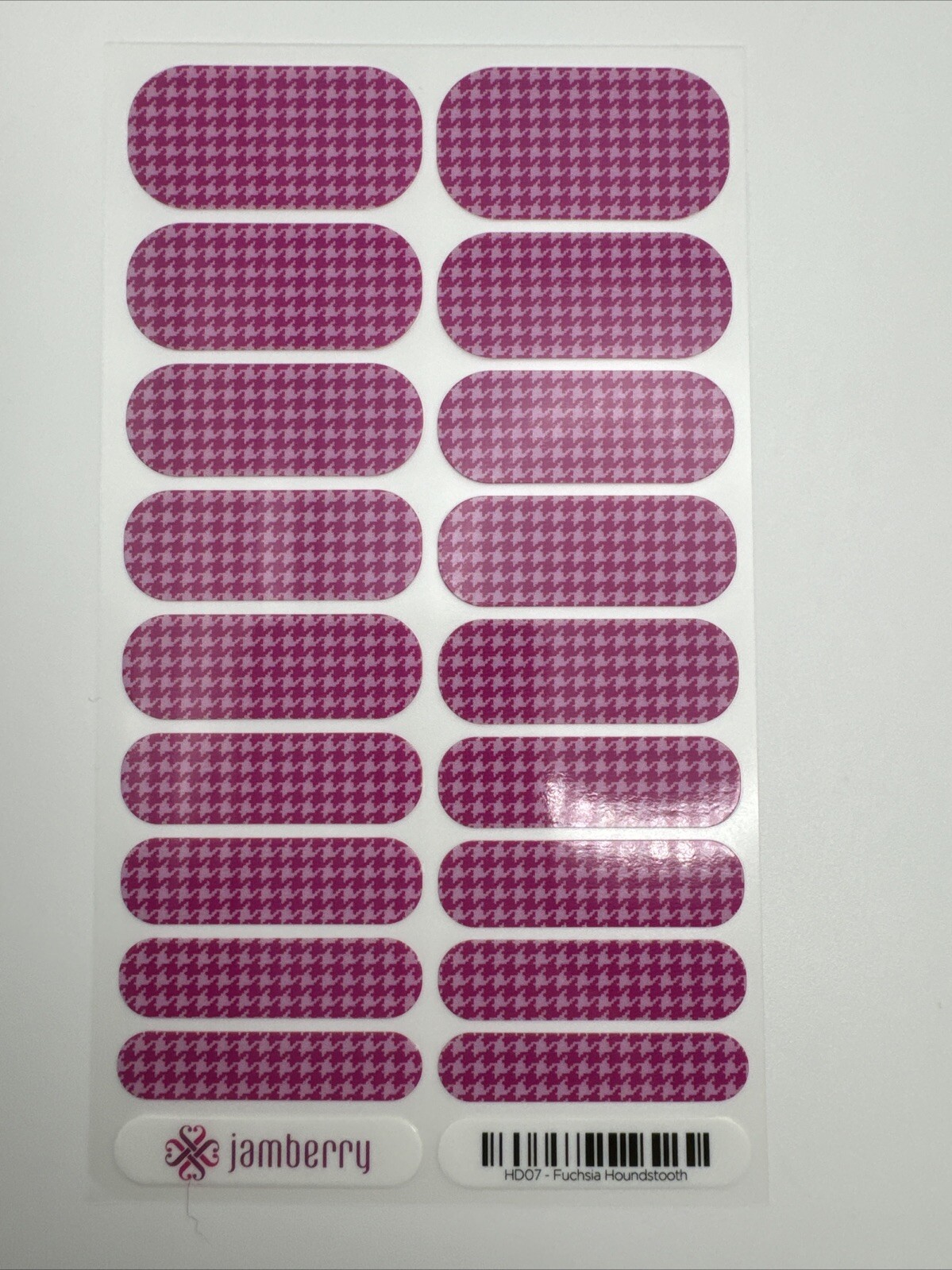 Jamberry Nail Wraps Fuchsia Houndstooth Full Sheet (purple plaid)