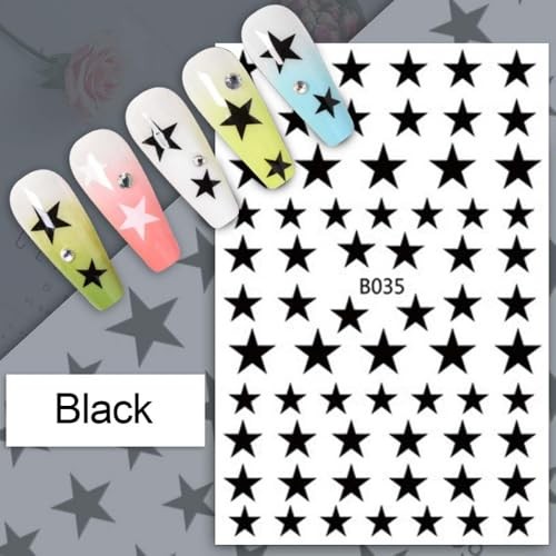Star Nail Stickers 8 Colors Star Nail Art Stickers Gold Silver Regular Vbn-14
