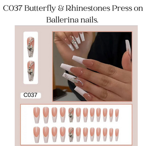 Double Bling, C-type nails. Plenty of bling for casual and up dress.