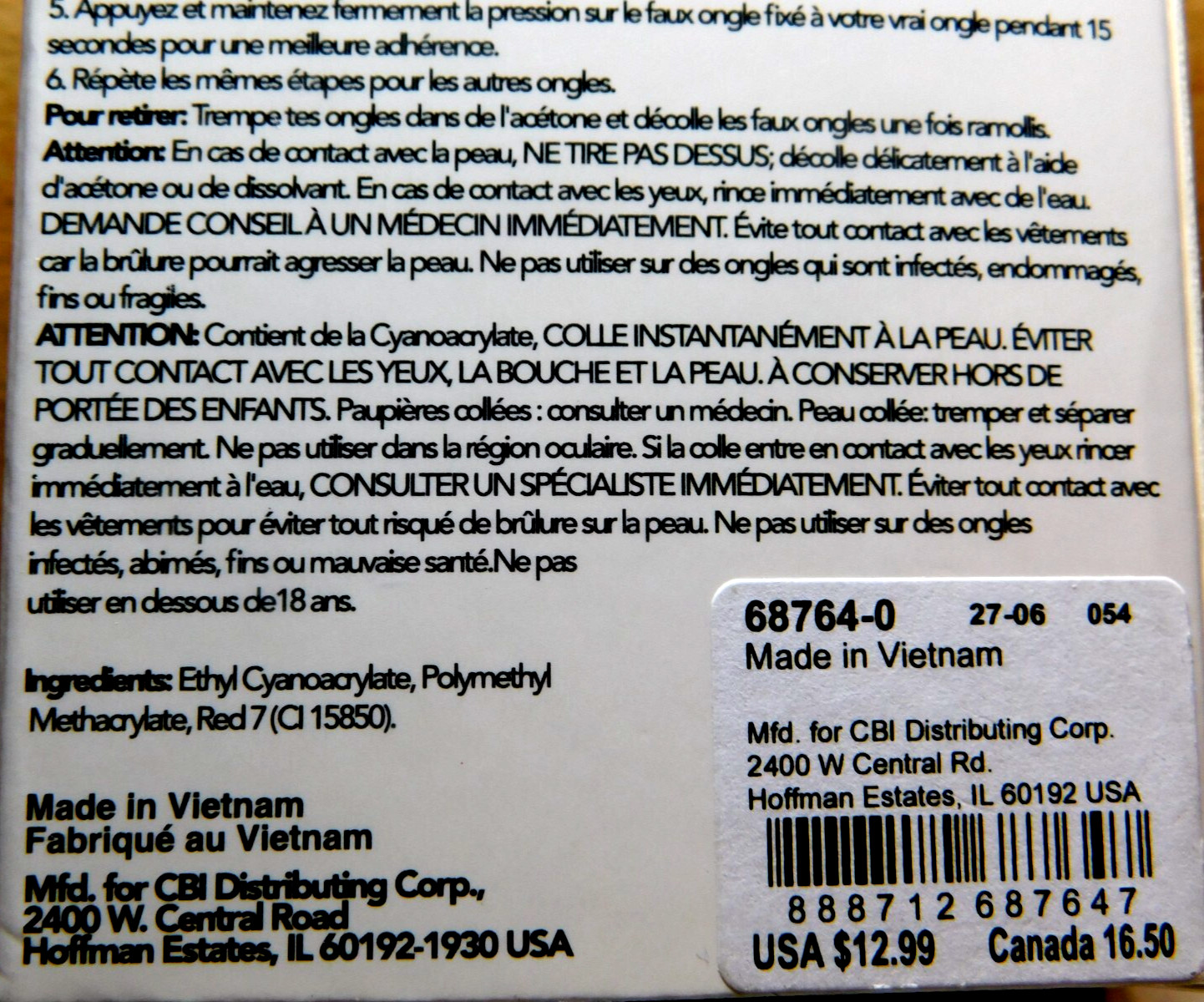 CBI Distributing Corp.~Icing 24 Faux Nails Vegan OA.AN Clear & Black Webs & Dots