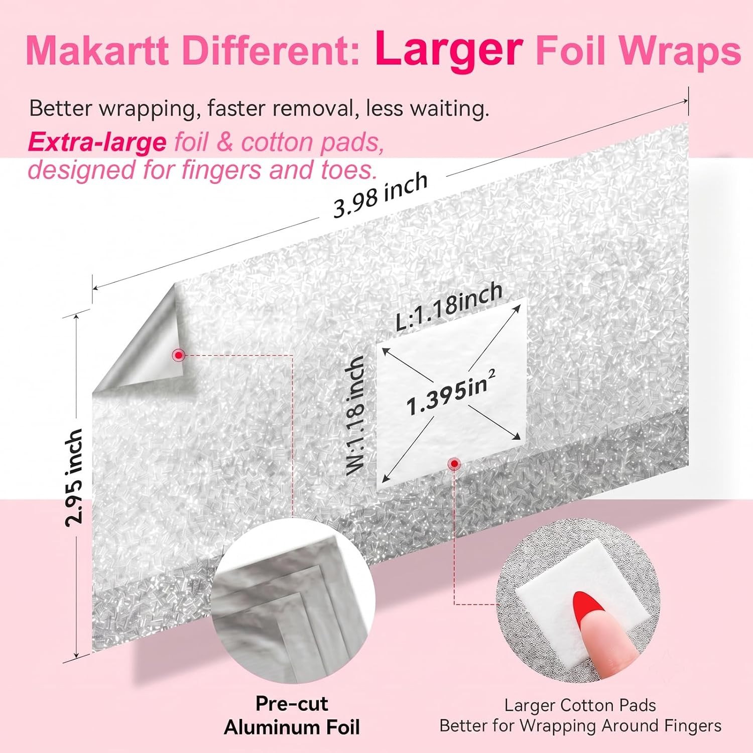 100 PCS Nail Foil Wraps with Ergonomic Embossed Design – Quick Removal