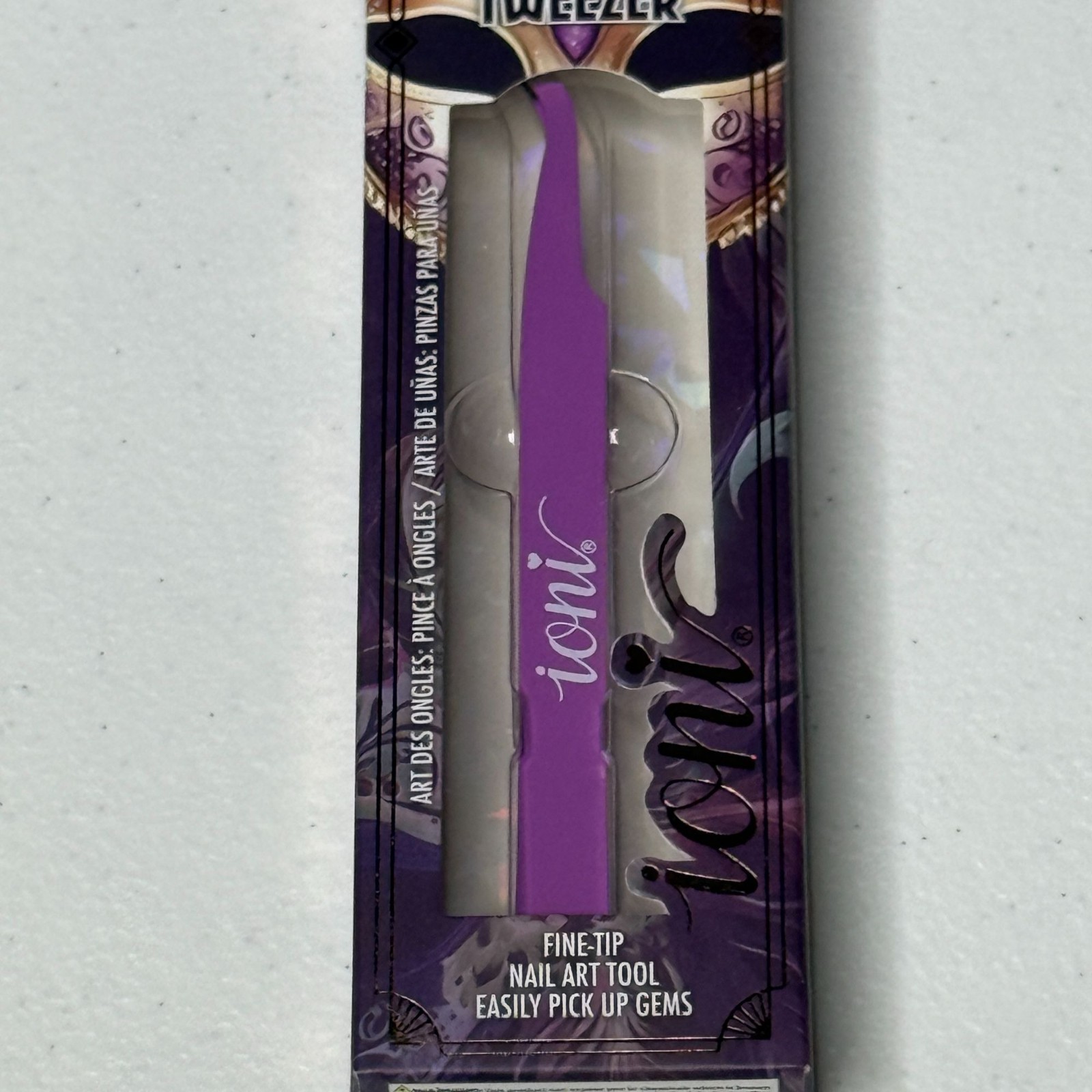 Ioni Precision Tip Gem Picker Tweezers Purple Nail Art Rhinestone Tool