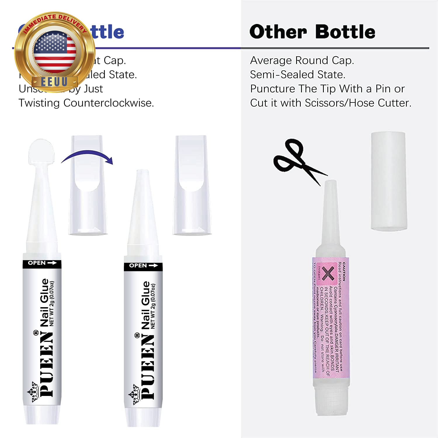 Nail Glue for Acrylic Nails and Nail Decorations, Long Lasting Professional Supe