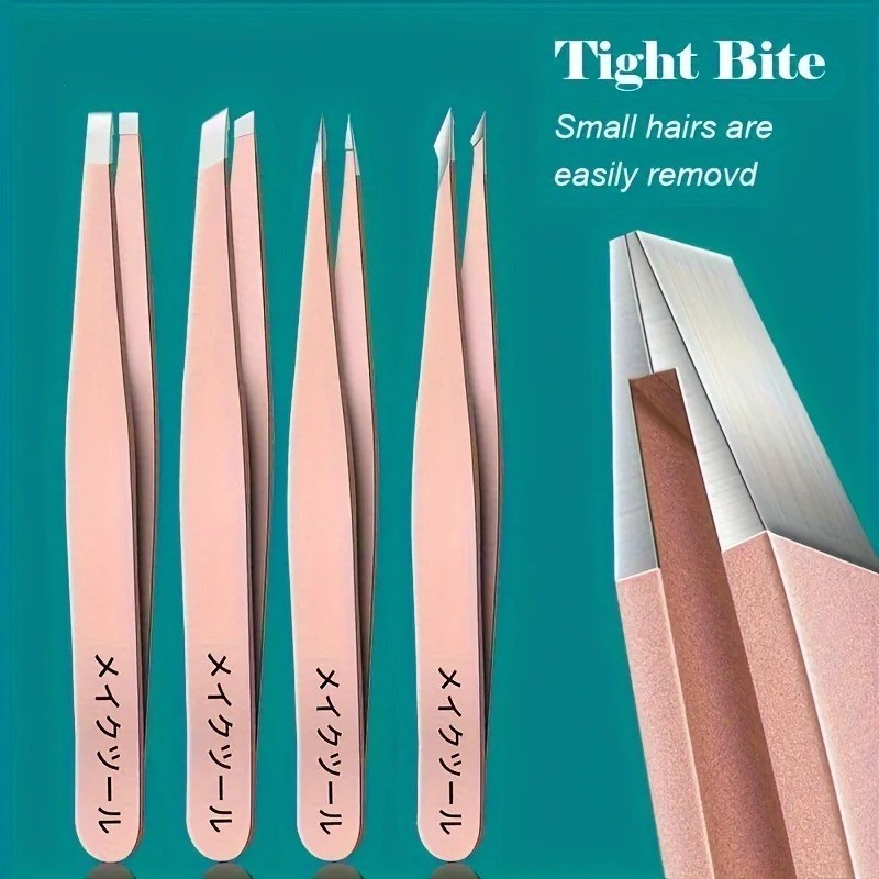 1/4pcs Set Professional Eyebrow Hair Removal Splinter Tweezers Set Perfect For V