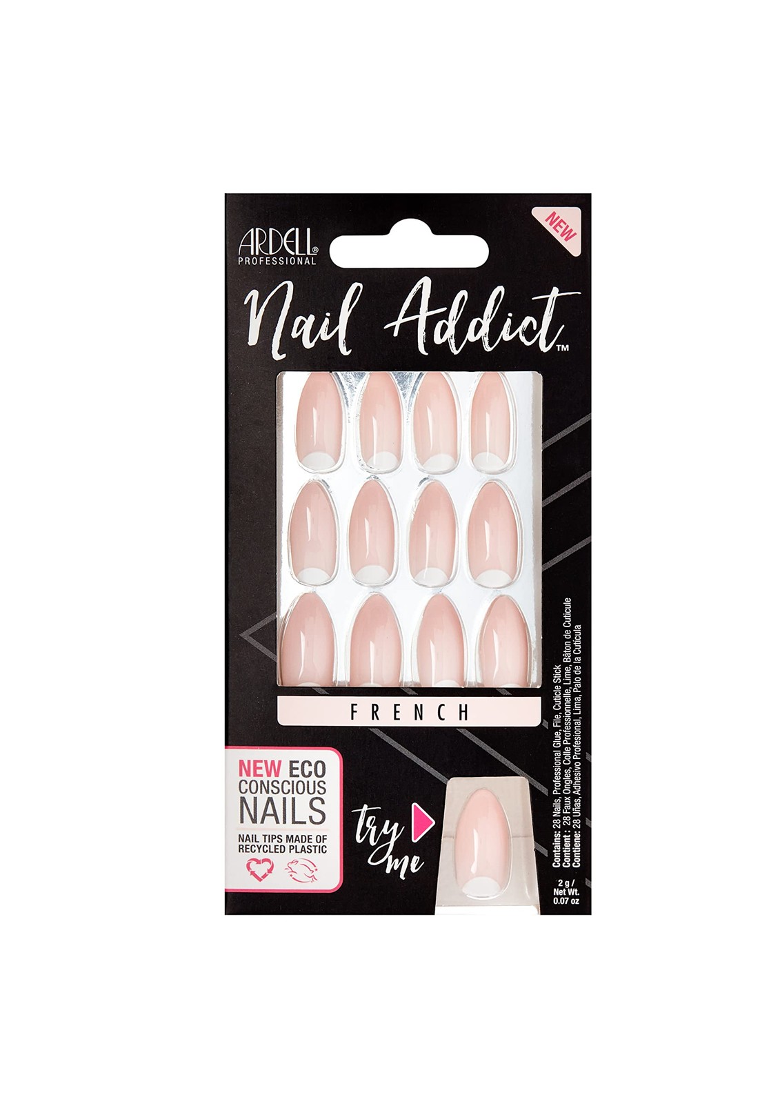 Ardell Nail Addict Artificial Nail Set, Eco, 67211 French Moon