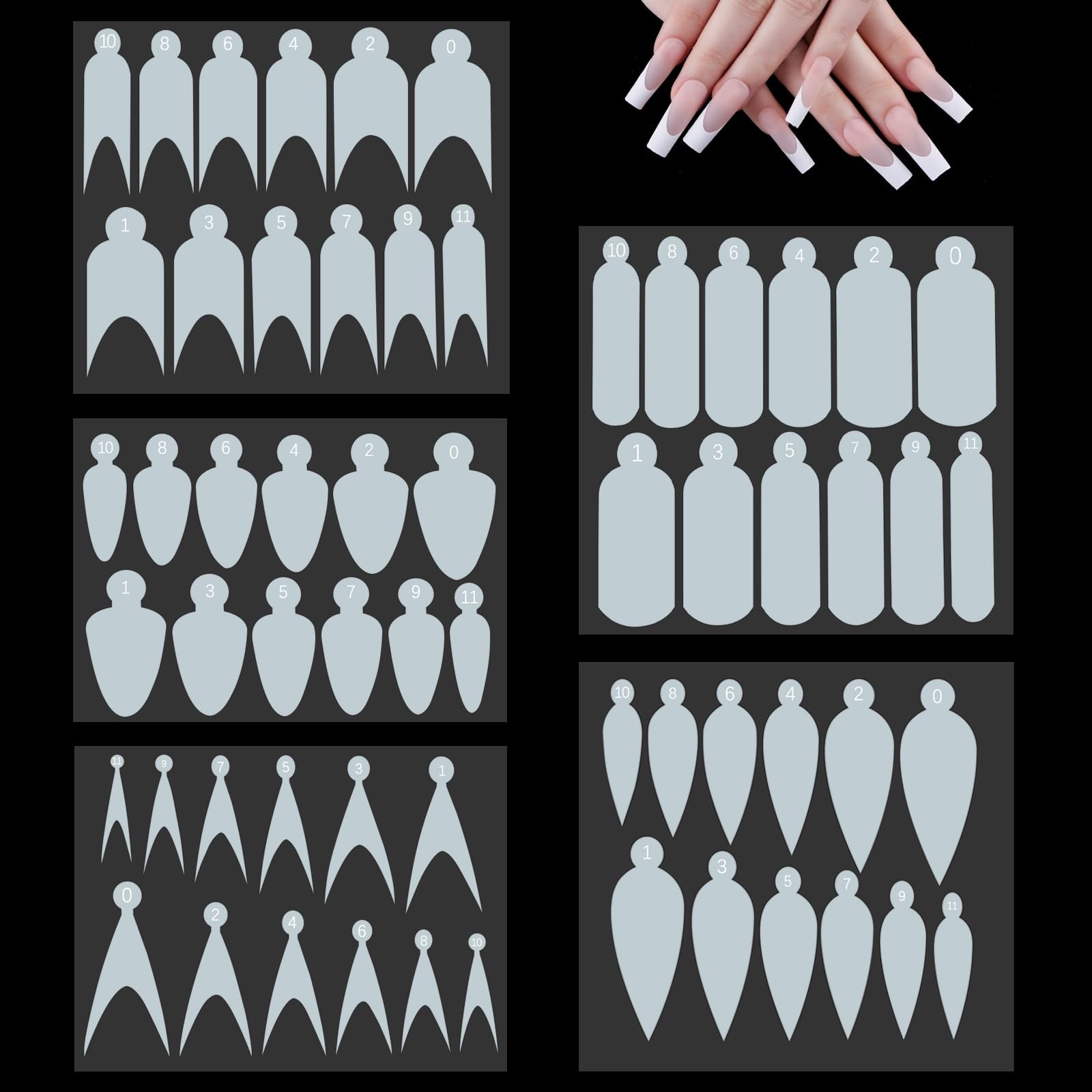 Vnjaoi 60 PCS Silicone French Manicure Stickers for Nail Mold,Dual Nail Forms…