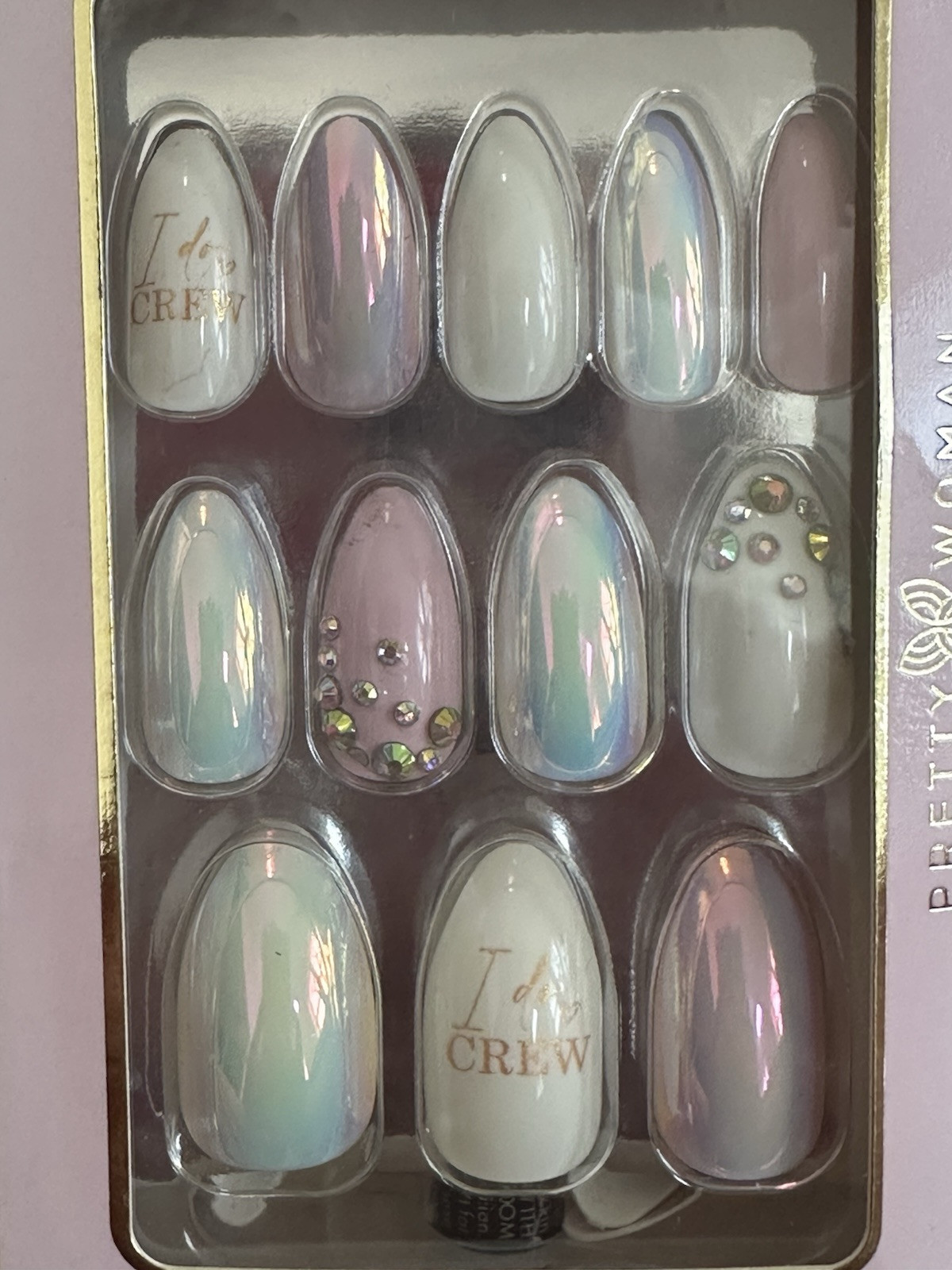 Wedding I Do Crew Faux Nails 24 With glue Included