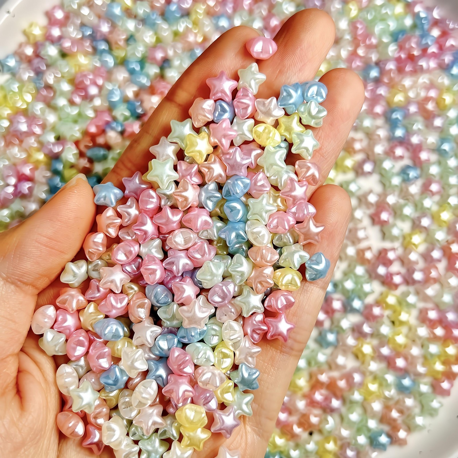 Tephrent Orange 3D Crystal Star Nail Charms
