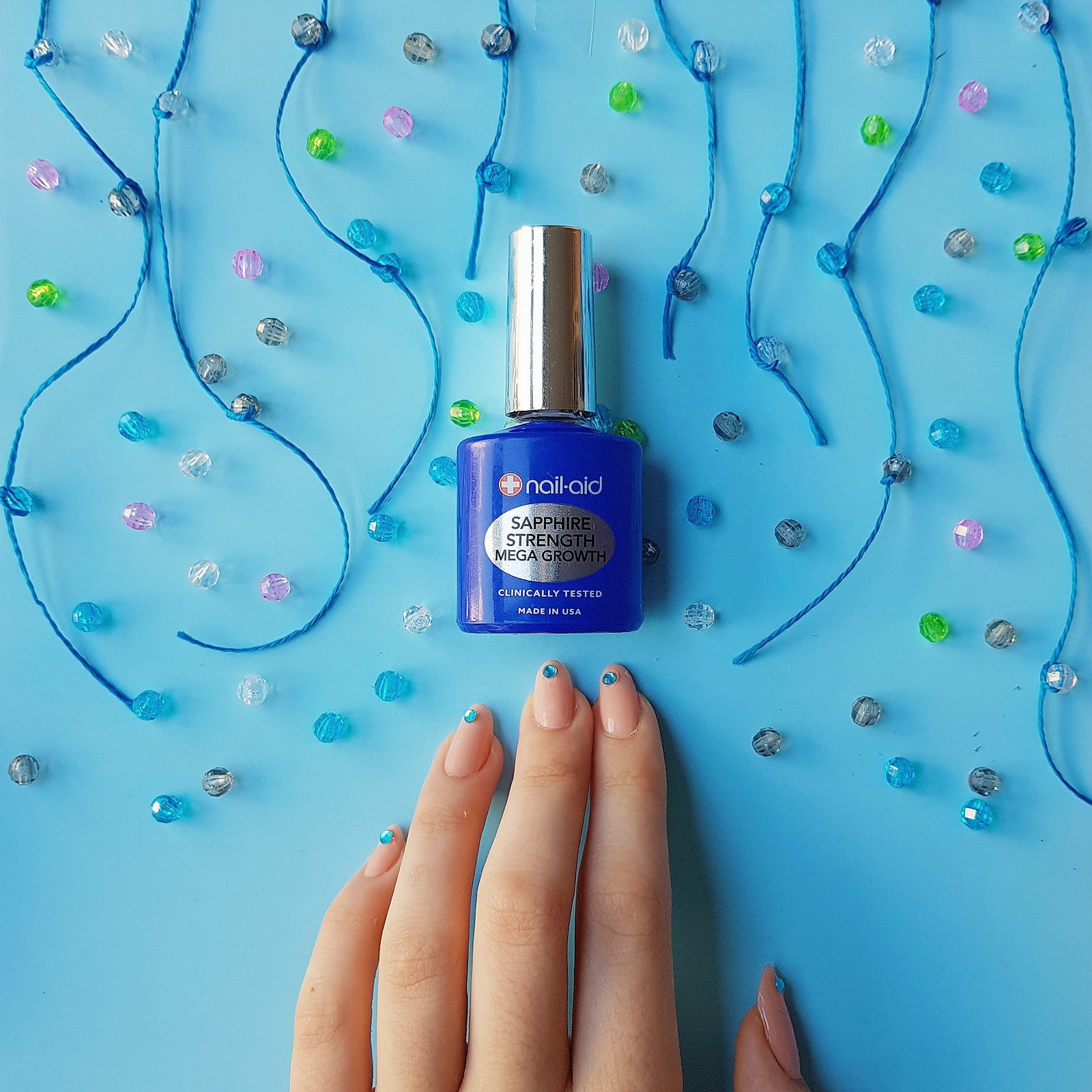 Nail-Aid Sapphire Strengthener & Mega Growth 0.55 Fl Oz (Pack of 1), Clear