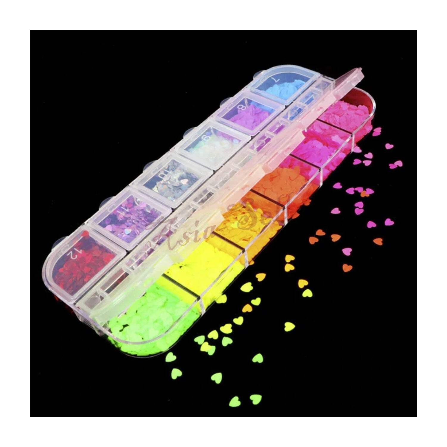 Holographic Nail Paillette Fruit Heart Butterfly Mirror Slices Nail Art Sequins