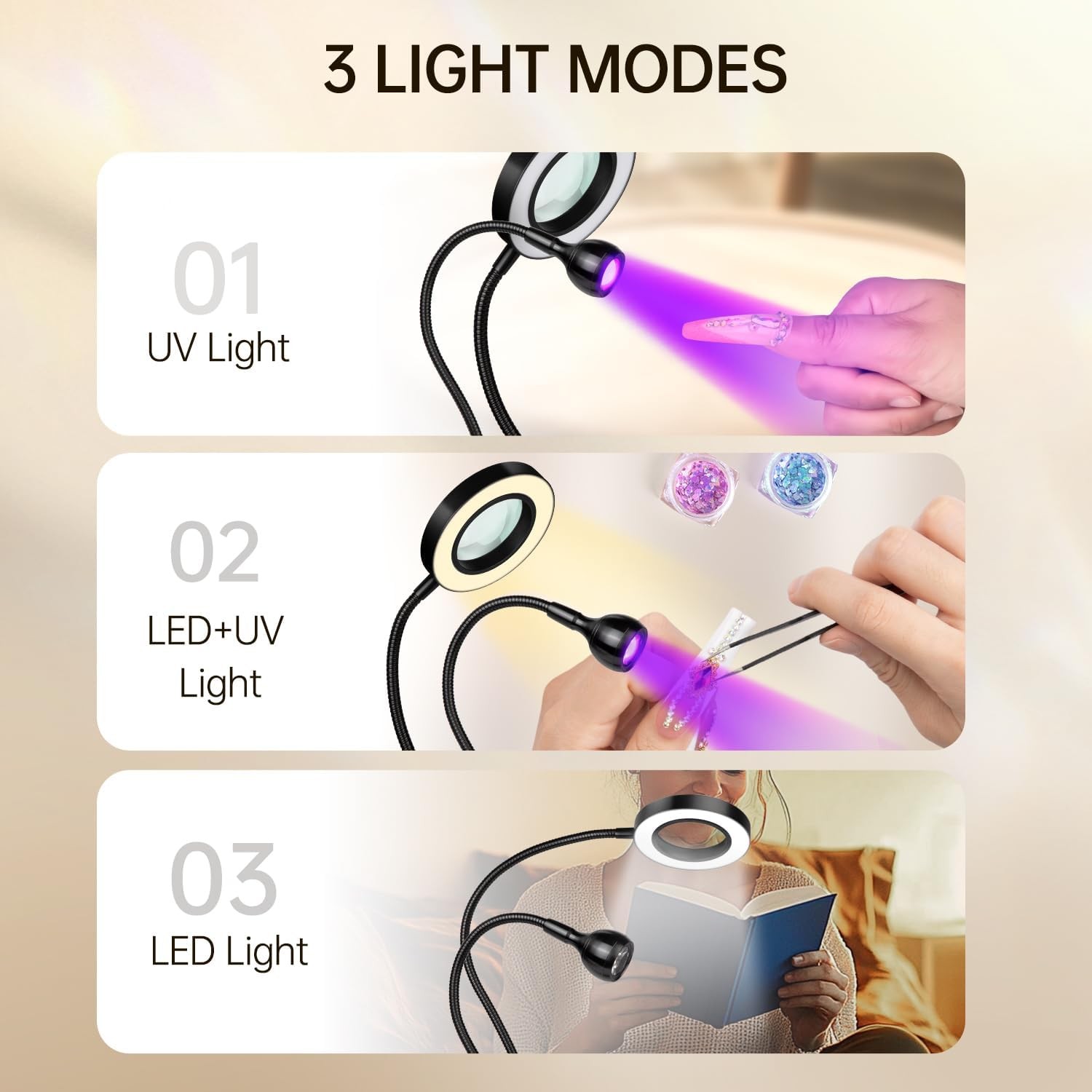 LED UV Nail Lp: Double-Headed Goosene UV Lp for l Nails,