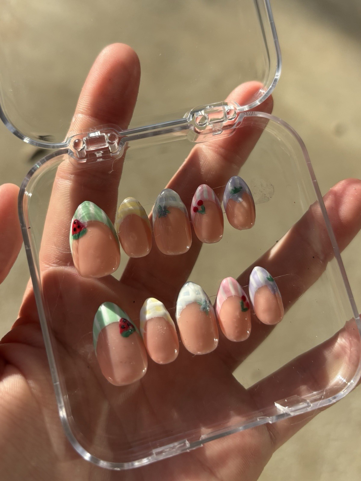 Pastel press French tip hand made