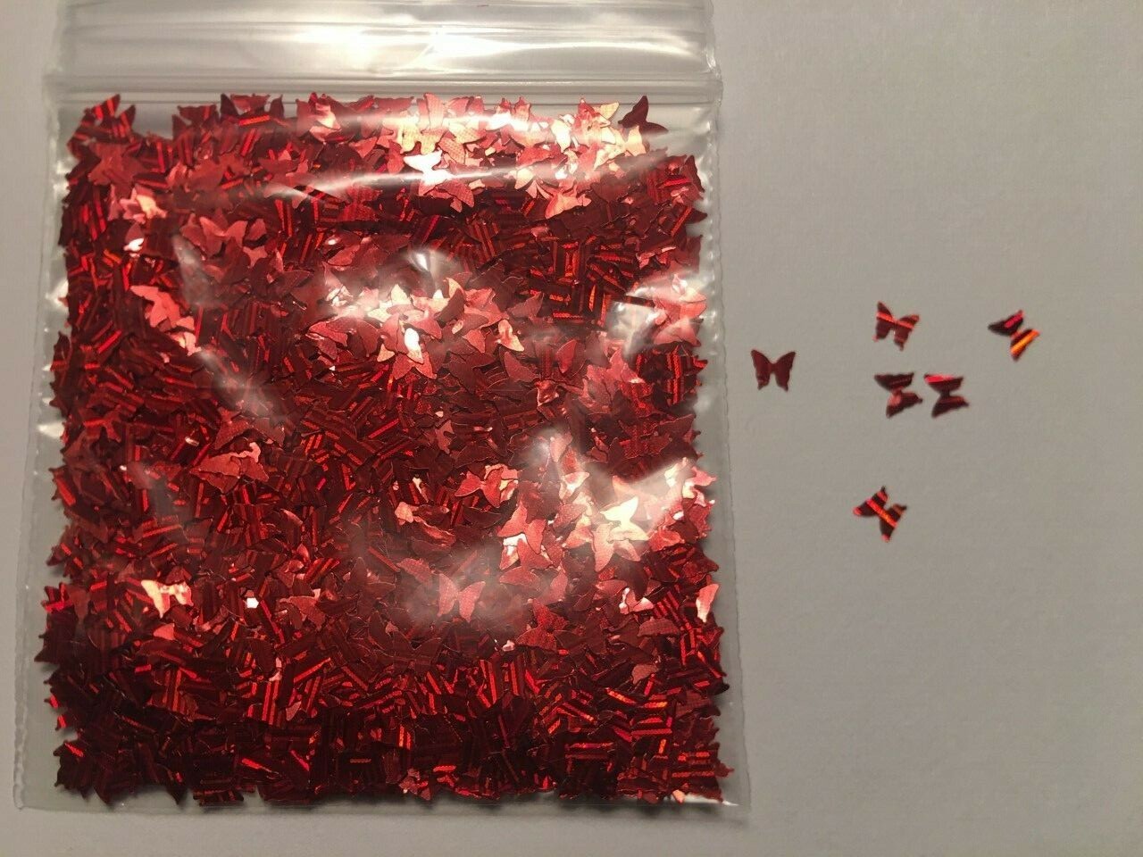 V-Day NEW Laser BUTTERFLY (LOVE HOT RED EVIL)Glitter 1tsp-Nail Art Face Craft-US