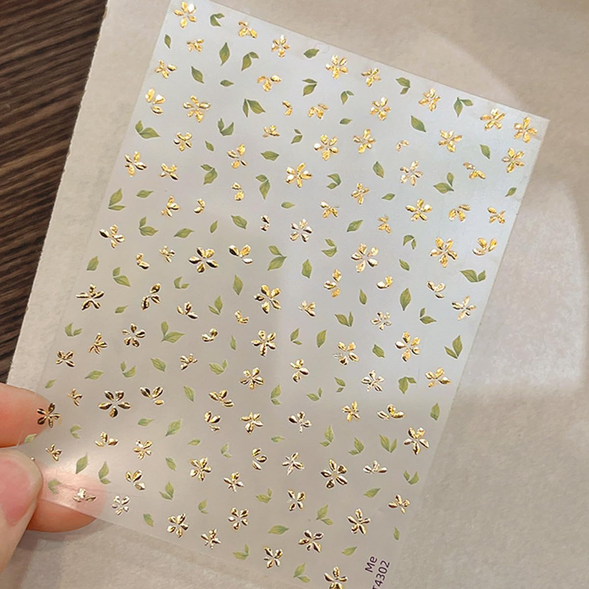 Flower Leaf Nail Art Stickers 5D Embossed Flower Leaf Nail Decals Bronzing Gold