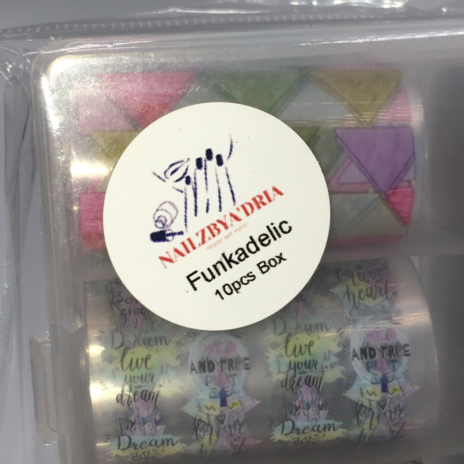 Unbranded 10 Piece Box Set of Nail Foil Transfer Stickers “Funkadelic” Multi-Col
