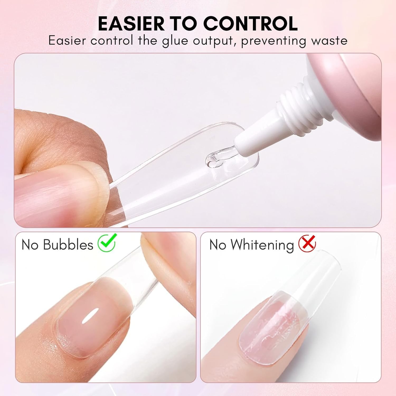 Gel Nail Glue: Solid Nail Glue for Press On Nails, 15ML 3D Gel UV Lamp Needed…