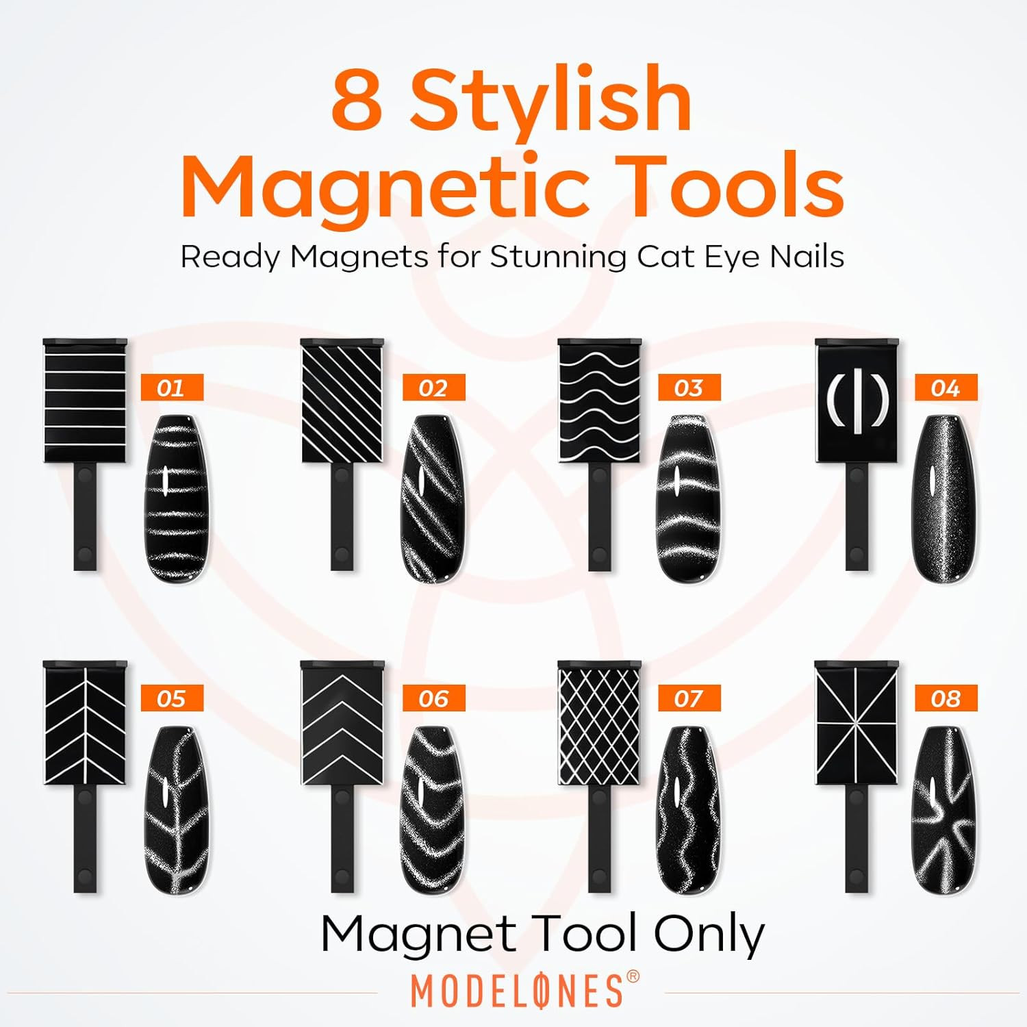 Cat Eye Magnet Set, 15PCS Multi-Shape Nail Magnet for Cateye Gel Polish, Heart M