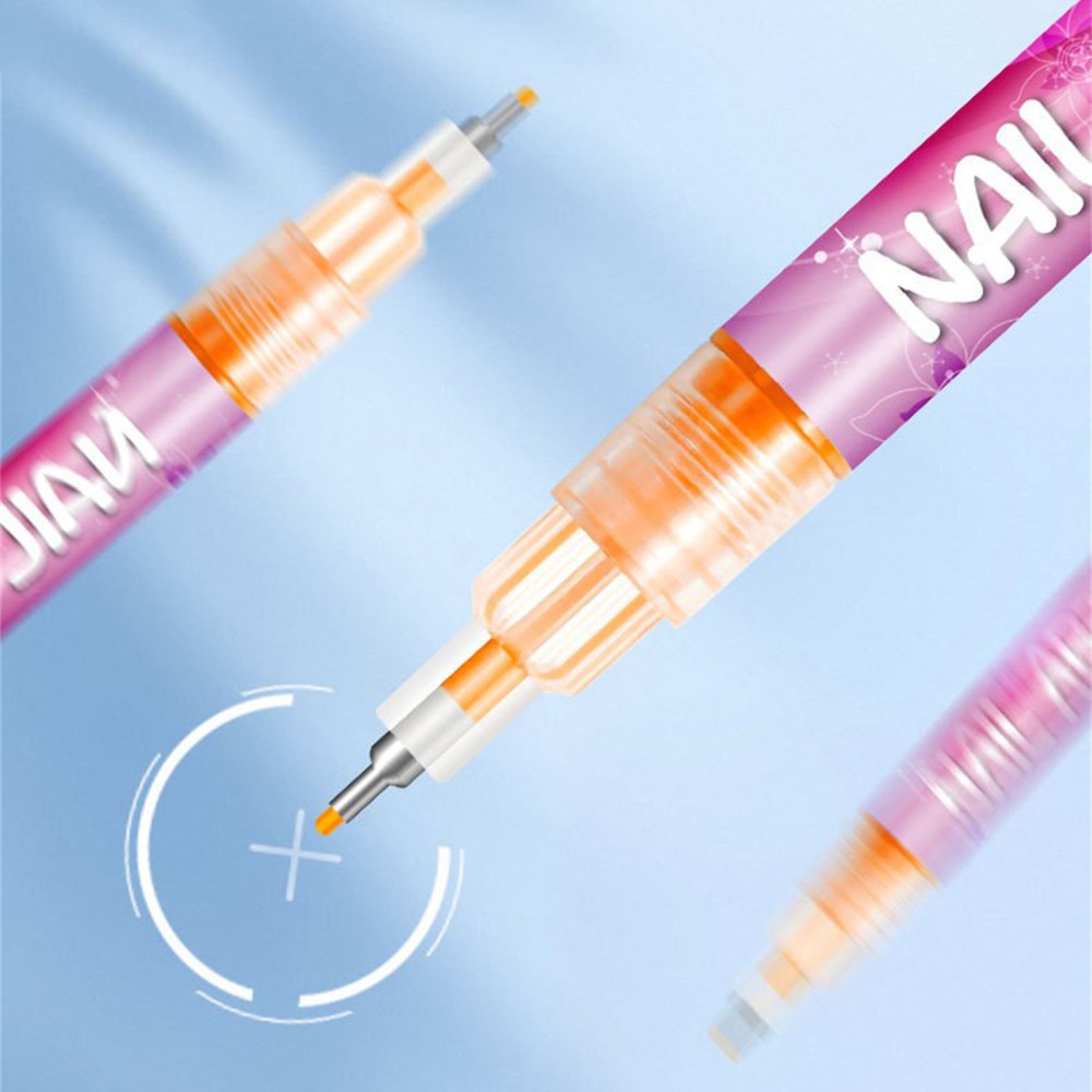 12Pcs Nail Art Pen Marker Set 0.5mm Extra Fine Tip Graffiti Drawing Embellishing