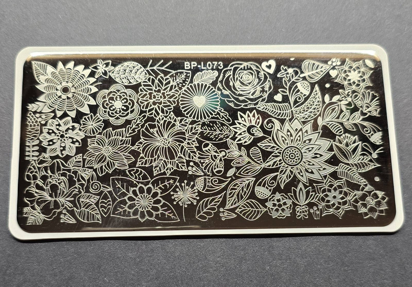 HTF Nail Art Stamp Plate BP-L073 Lace Doily Mandala Floral Spring Summer Flowers