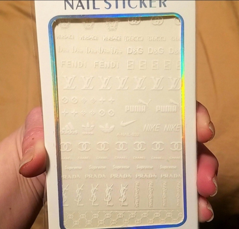 NWT NAIL ART DESIGN SELF-SEAL STICKERS N°112: SOLID WHITE!