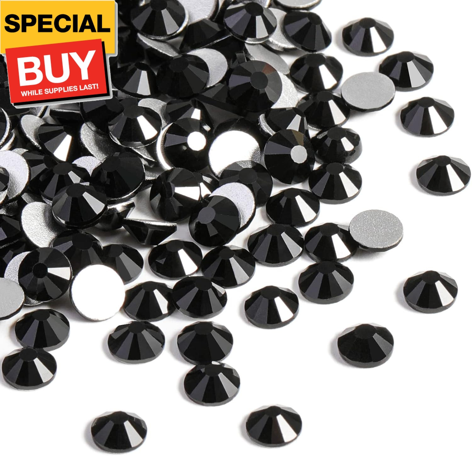 2880pcs Flat Back Crystal Rhinestones Round Gems for Nail Art and Craft Glue Fix