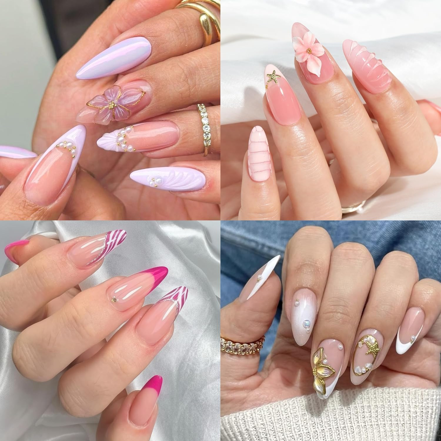 Medium Almond Gel Nail Tips Half Matte 312Pcs Almond Gel Nails No C Curve Clear