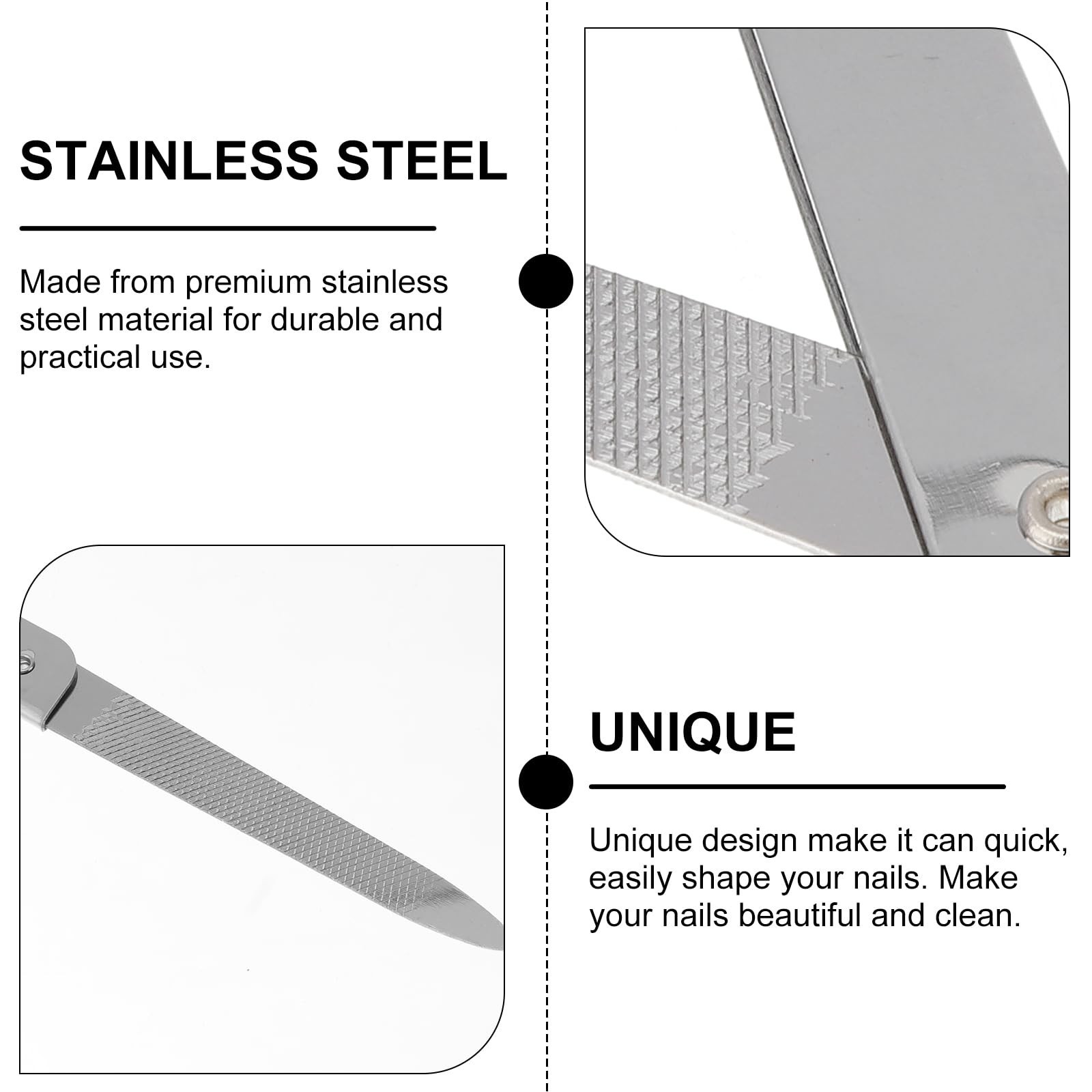 Lurrose 6pcs Folding Nail File: Foldable Stainless Steel Nail File for Salon …