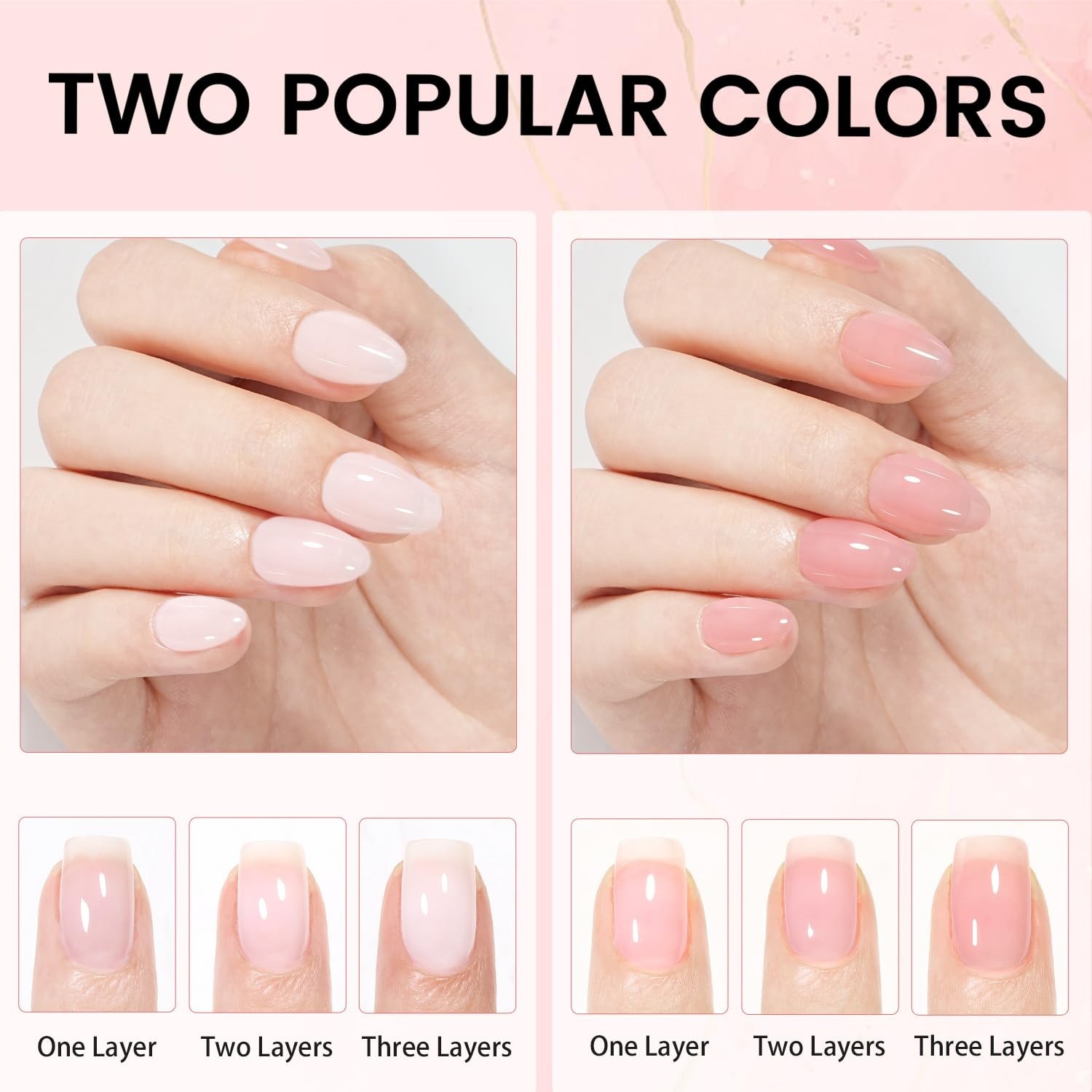Nail Extension Kit 240pcs Short Almond Tips, 2-in-1 Glue & Base Coat, Gel Lamp