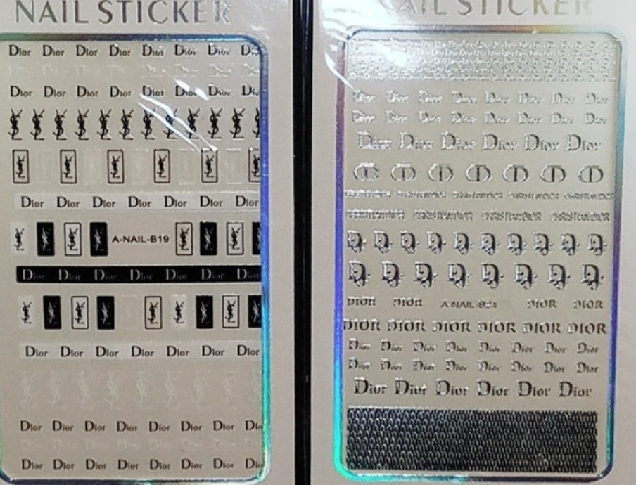 NWT NAIL ART DESIGN SELF-SEAL STICKERS SOLID BLACK & WHITE N°37!
