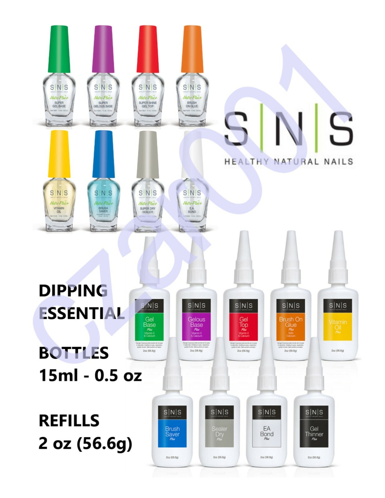 SNS ESSENTIAL DIPPING LIQUID SYSTEM FOR DIPPING POWDER- .5oz & 2 oz ~YOU CHOICE!