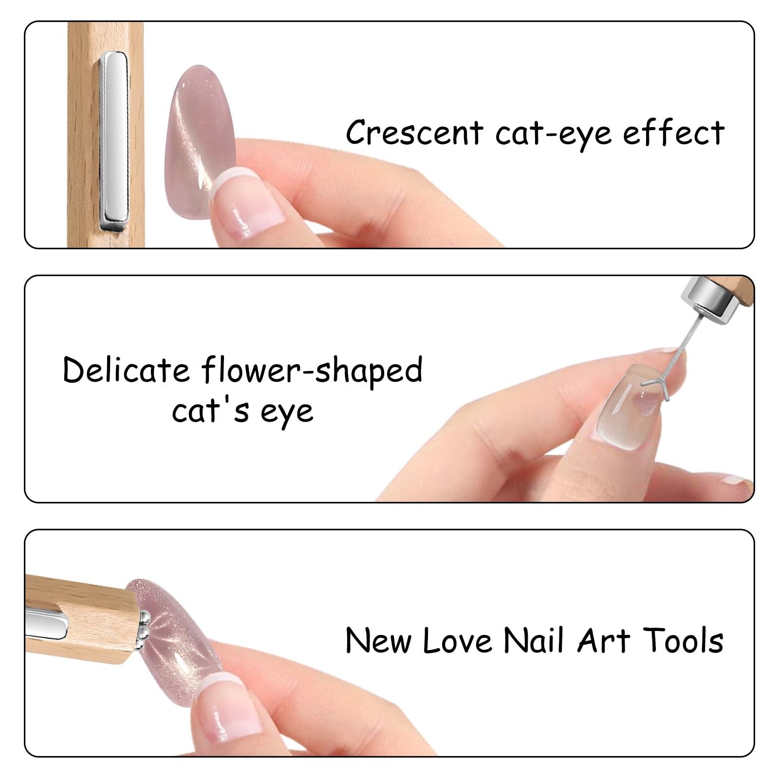 3 In 1 Cat Eye Nail Magnet Gel Nail Polish Nails Magnet for Salon Nail Art