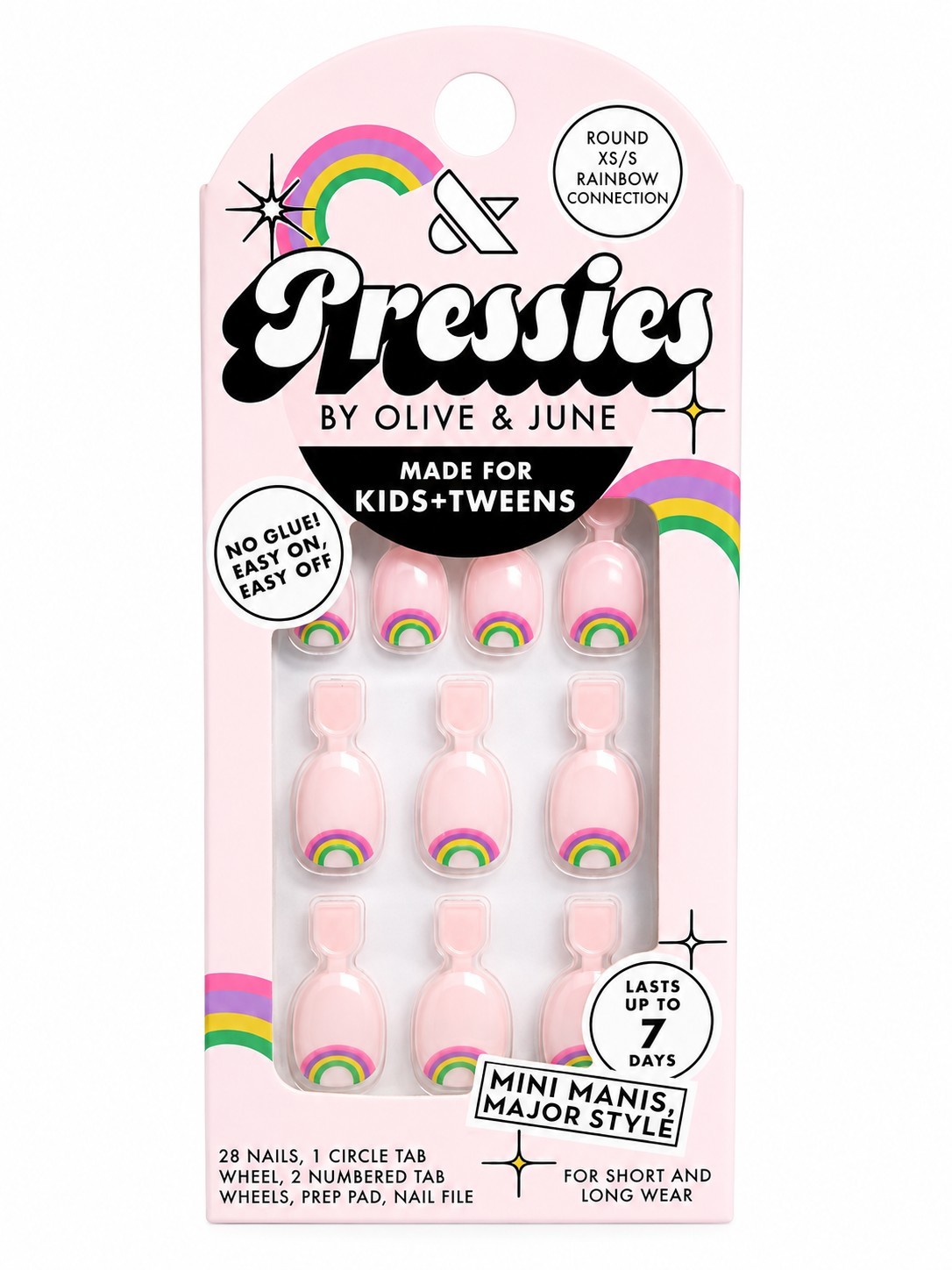 Olive & June Bundle – Instant Mani Press-Ons, 2 Pressies for Kids, Nails Polish
