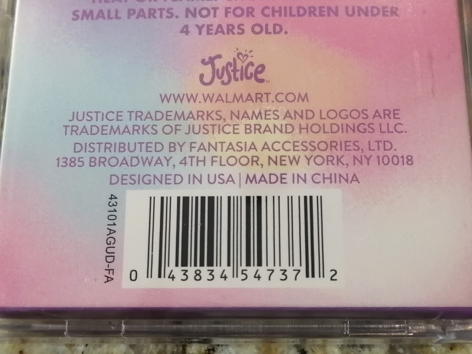 Justice for Girls Faux Nail Set Rainbow Pink Purple Swirl 24 ct