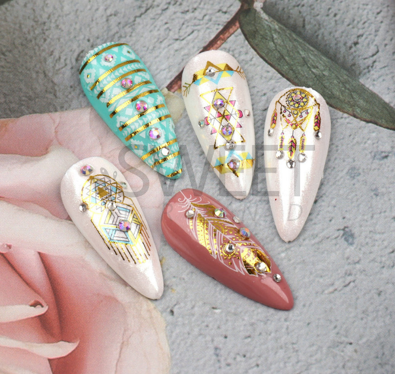 Nail Art Decals Stickers Thanksgiving Christmas Autumn Snowflake Lace Leaf NS42