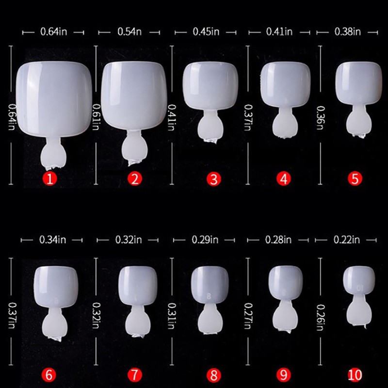 500Pcs False Fake Artificial Toe Nails Tips French Foot Tips Toenails Manic F6