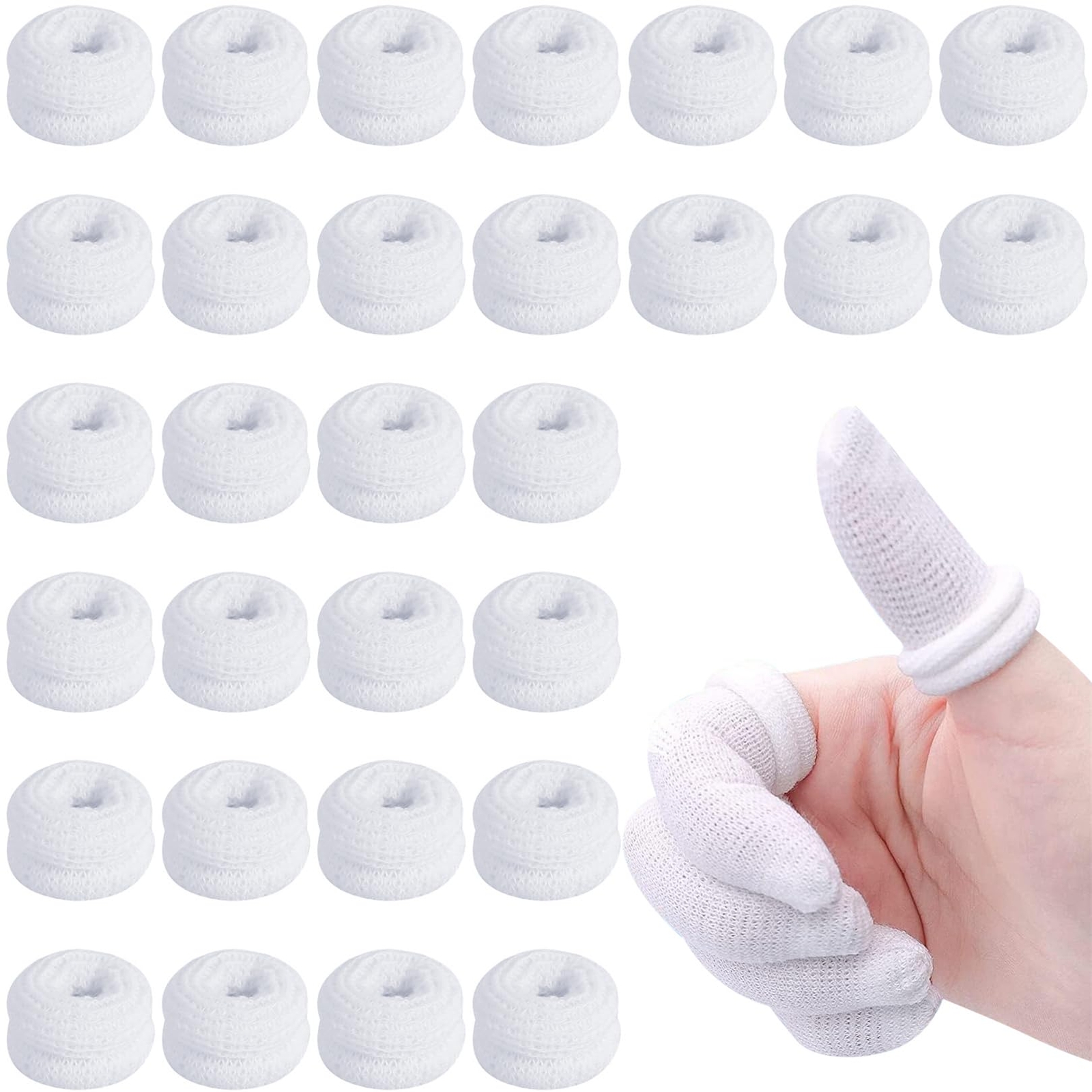 30 Pcs Bobs Thumb Bandage Finger Bandage Tubular Cotton Finger Cots for Kitchen
