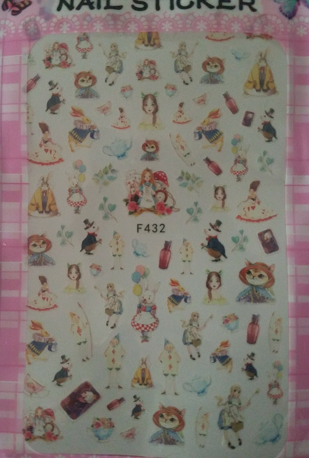 Alice in wonderland nail art stickers