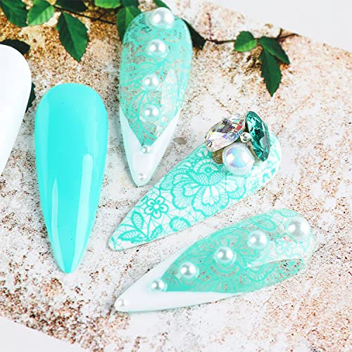 Holographic Nail Foil Transfer Stickers Decalss Nail Polish Sheets Lace Flower