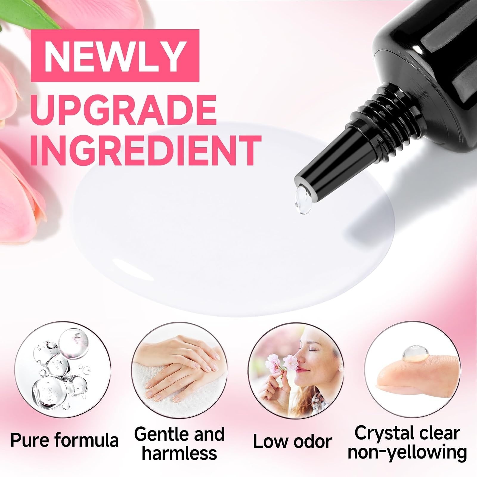 UNA GELLA No Lamp Needed Nail Glue for Press Ons 10ml 2pcs Super Strong