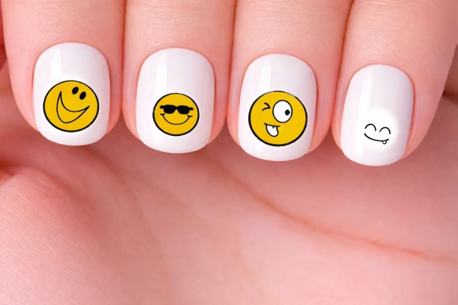 Emoji Face Nail Decals Smiley Sticker- 100 Decals