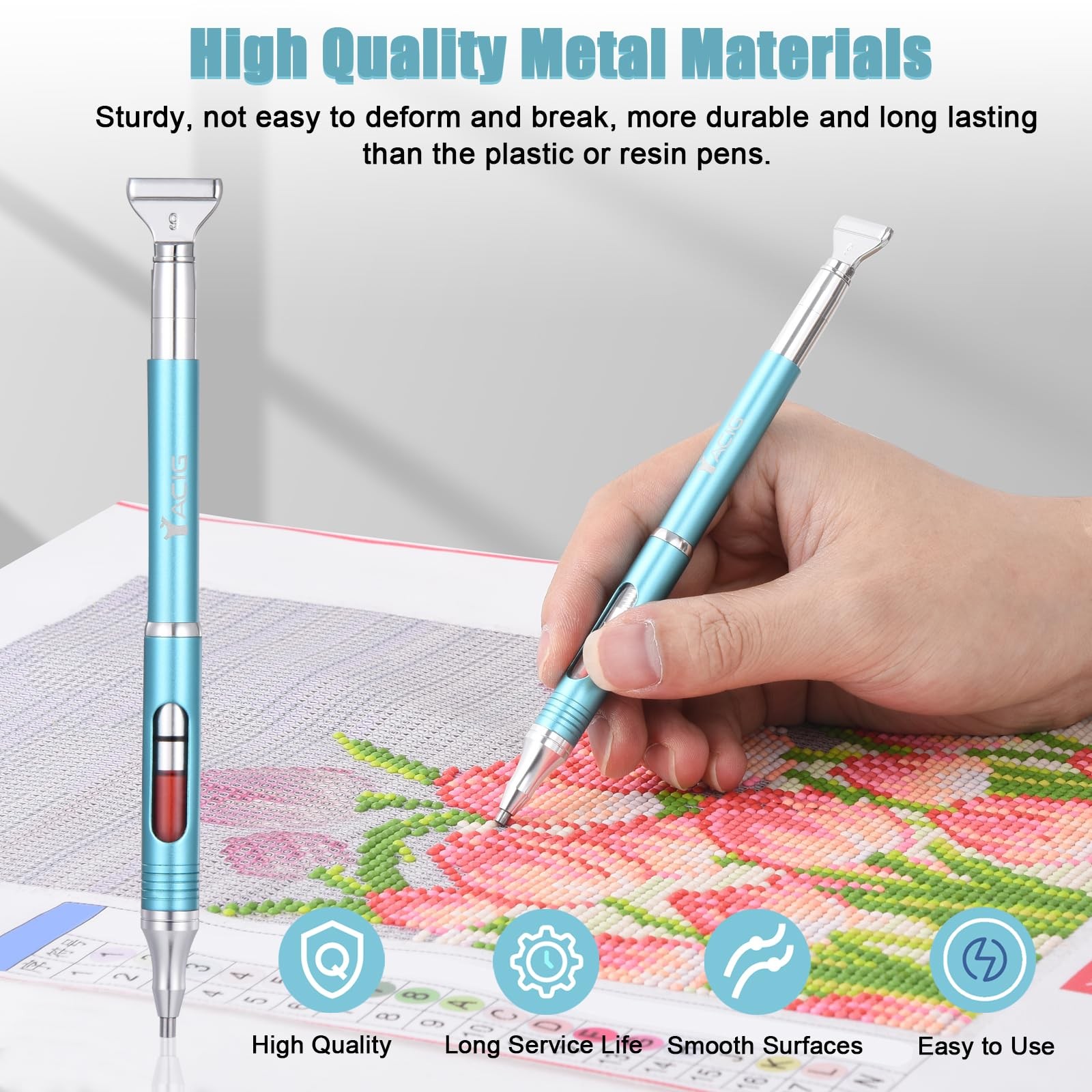 Diamond Art Pen Refillable Wax Pen for Diamond Painting, Metal 5D Diamonds Ar…