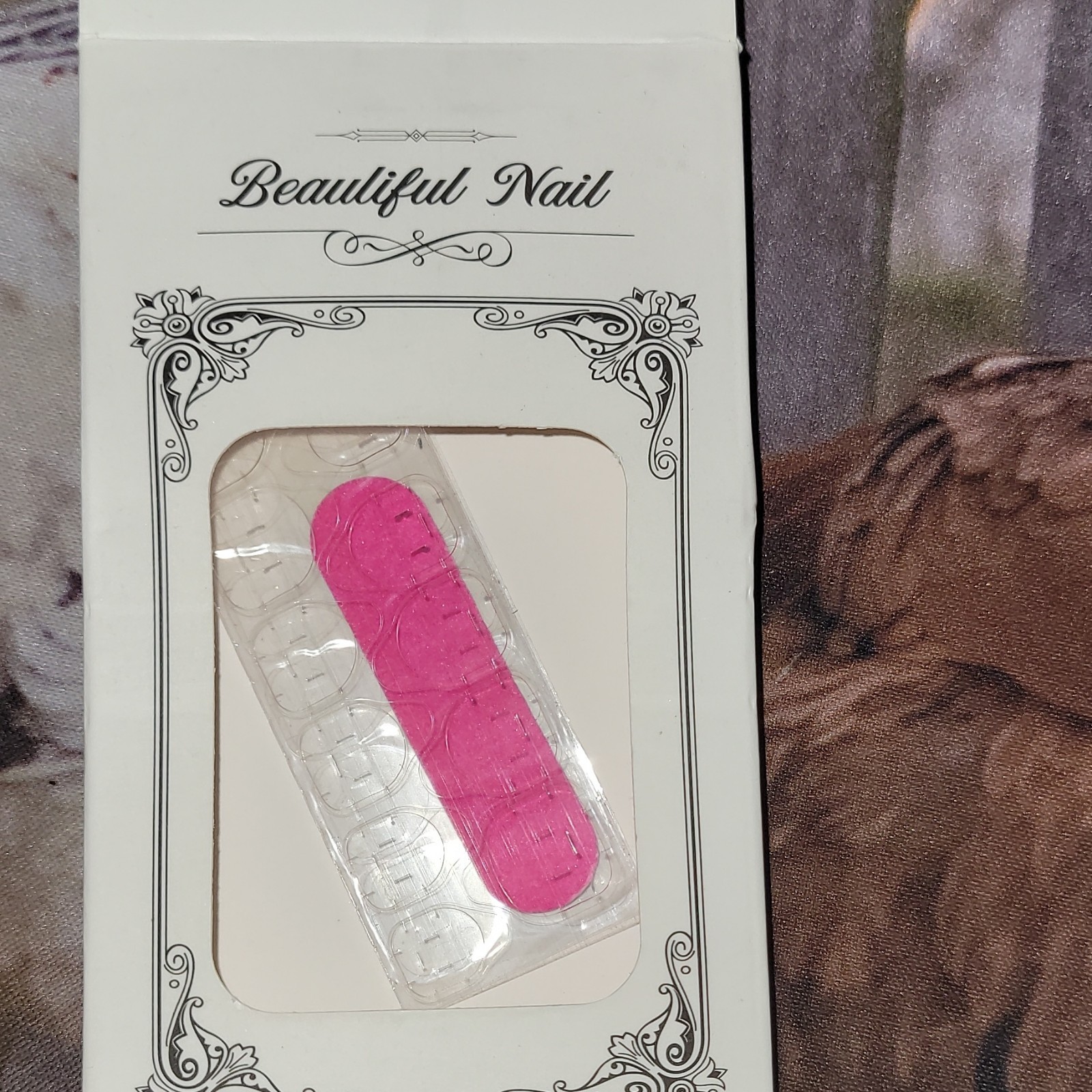 Beautiful Nail Long Coffin Nails White/Blue Butterfly Evil Eye Box