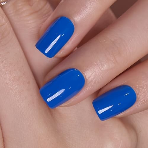 Short Square Ombre Cat Eye Press On Nails, Cloud Fade Gray White | Cobalt Rush
