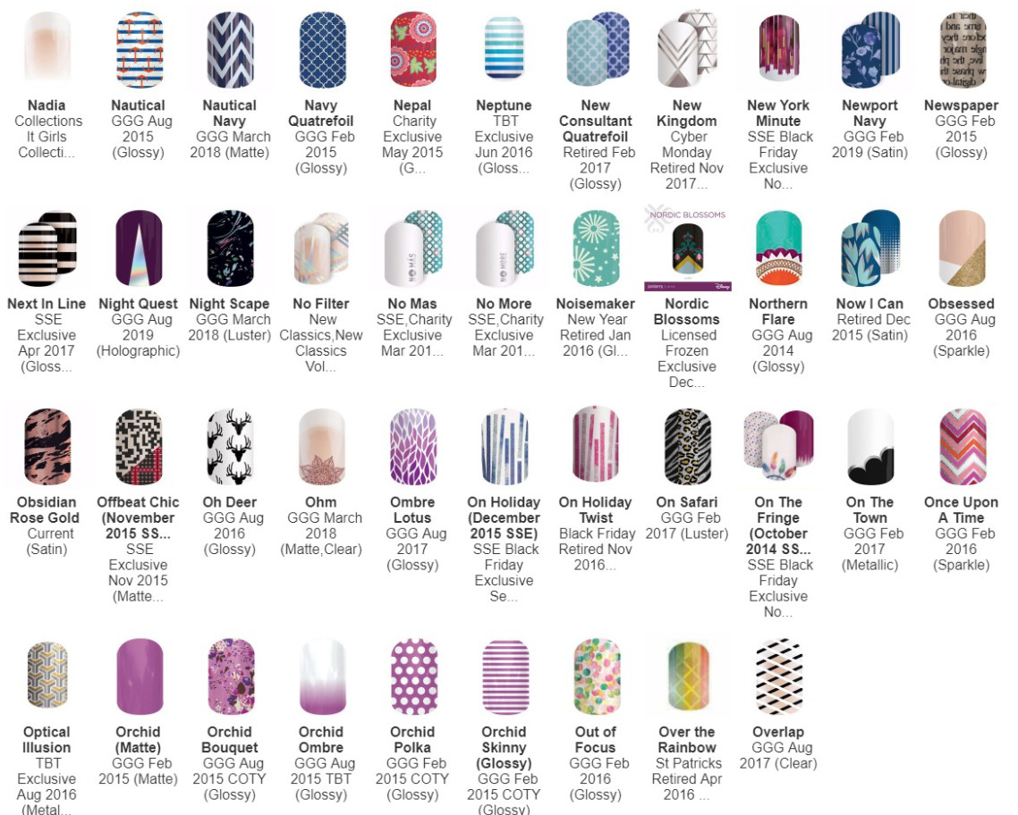 Jamberry Nail Wraps “N, O” Wraps – HALF SHEETS – Varies Styles Great Selection