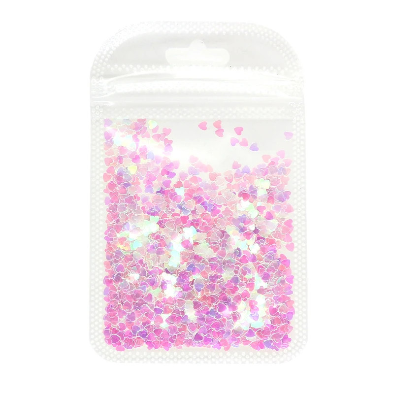 2g Holographic Nail Art Glitter Shiny Sweet Love Red Heart Flakes Sequins 3D Nai