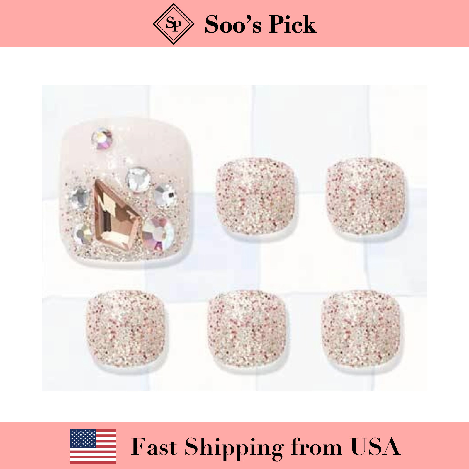 DASHING DIVA Magic Press Pedi-Dazzling Gold ( 🇺🇸 US Free Shipping)