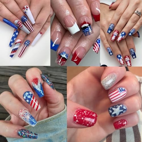 8Sheets 4th of July Nail Art Stickers Independence Day 4th of July Stickers-7